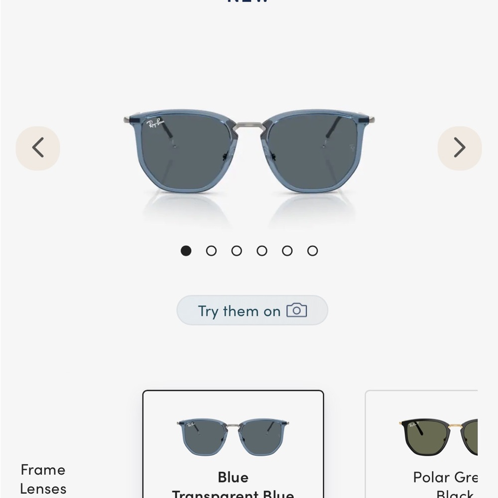 Ray-Ban Transparent Blue Sunglasses (Unisex) NWT